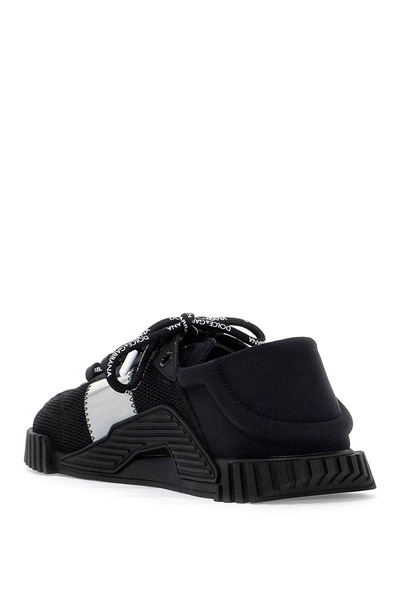 DOLCE & GABBANA Men's Neoprene and Mesh Technical Fabric Sneakers with Leather Details and Reflective Bands