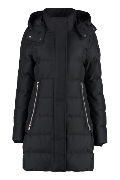 MOOSE KNUCKLES Stylish Women's Black Hooded Parka Jacket