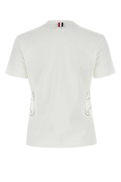 Thom Browne Woman White Cotton T-Shirt