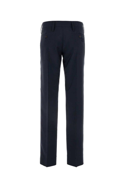 Miu Miu Woman Dark Blue Mohair Blend Pant