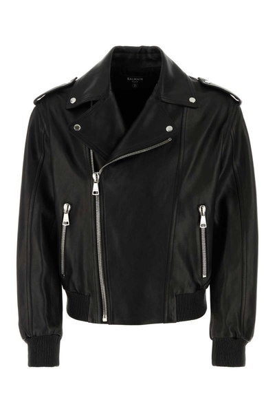 Black Leather Bomber Jacket