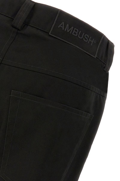 Black Polyester Blend Pants