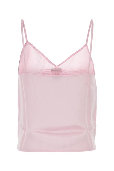 Miu Miu Woman Pastel Pink Satin Tank Top