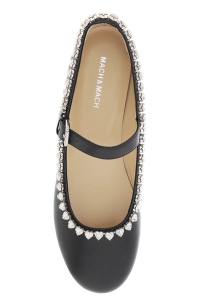 Mach E Mach Audrey Ballet Flats With Heart Shaped Crystals