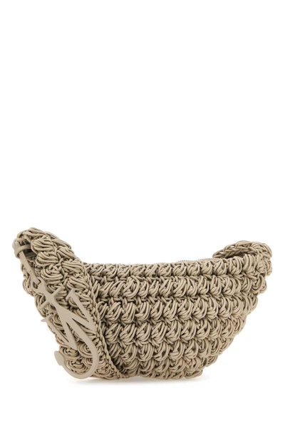 Dove grey knit Popcorn Sling crossbody bag