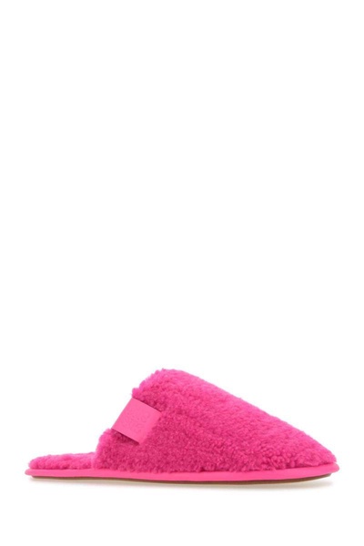 Loewe Woman Fluo Pink Pile Slippers