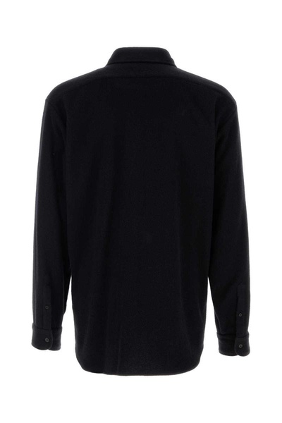 Black stretch cashmere blend Ezra shirt