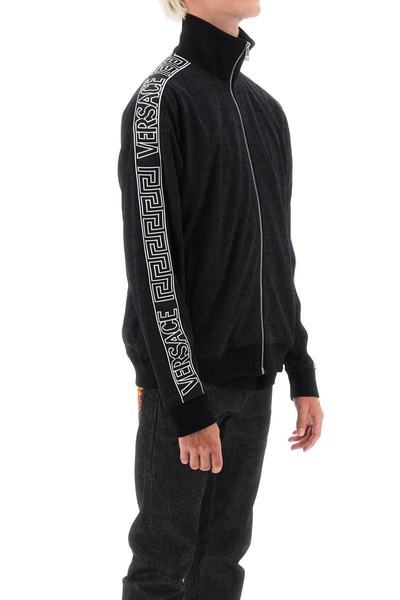 Men's Versace Turtleneck Track Sweatshirt in Black