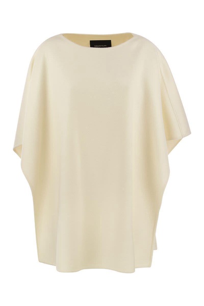 FABIANA FILIPPI White Cashmere Poncho for Women - FW23