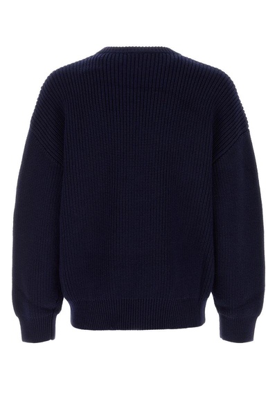 Marine Serre Man Ms Half Cardigan Knit Crewneck Sweater