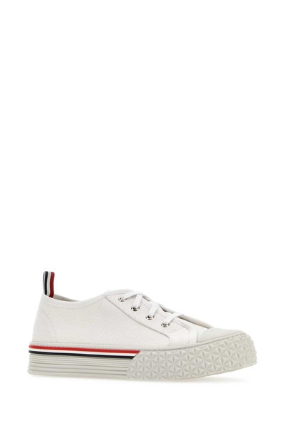 Thom Browne Man White Canvas Collegiate Sneakers