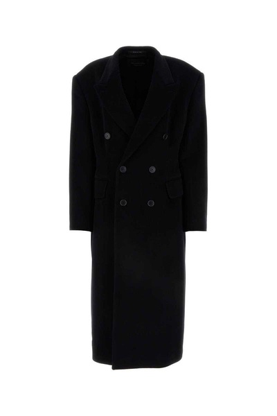 Balenciaga Woman Black Cashmere Blend Oversize Cinched Coat