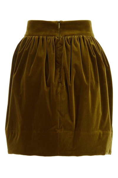 Green velvet Lyrical mini skirt