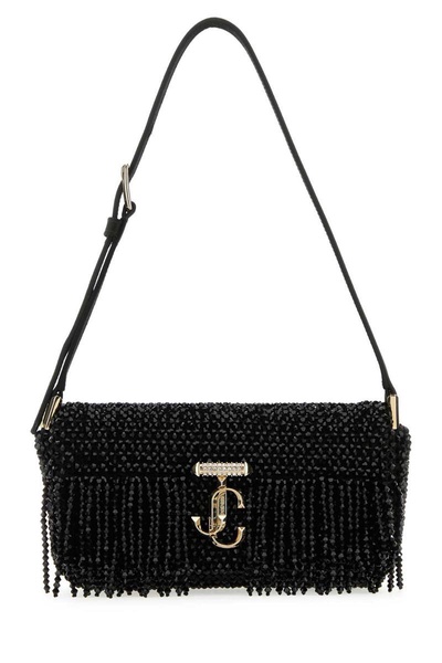 Jimmy Choo Avenue Bead-Embellished Foldover Top Mini Shoulder Bag