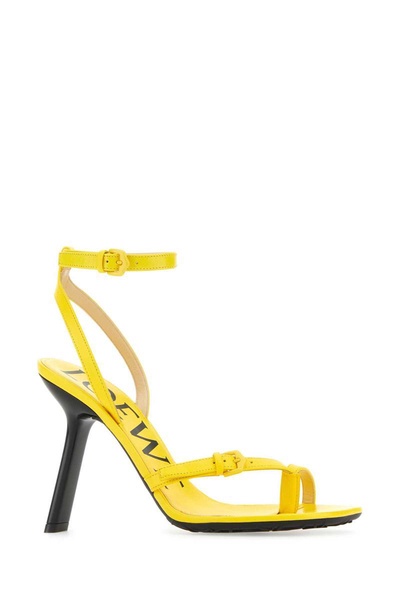 Yellow Leather Petal Sandals