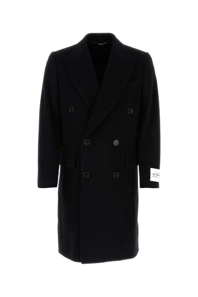 Double-breasted wool-blend coat