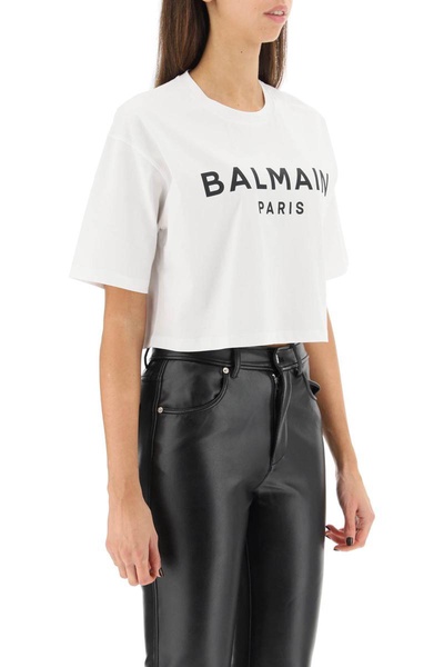 Balmain Logo Print Boxy T Shirt