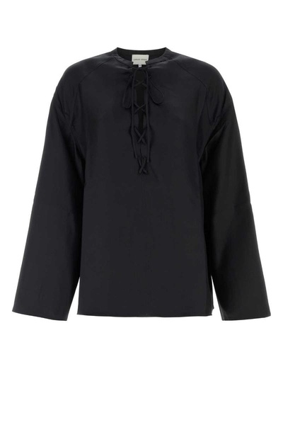 Black Silk Zamia Blouse