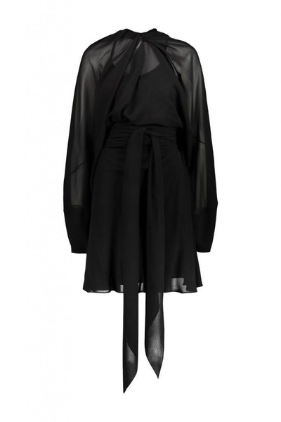 Maison Margiela Long-Sleeved Mini Dress In Chiffon Silk Clothing