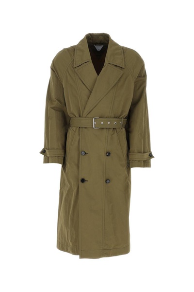 Army green nylon trench coat