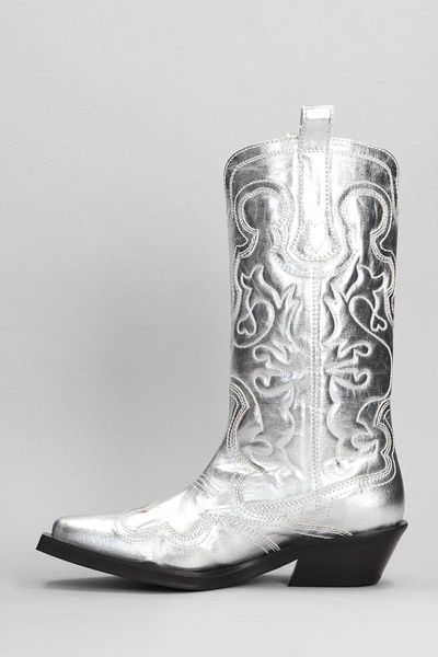 Texan Boots In Silver Polyester