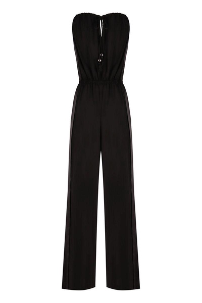 Ubi silk satin-trimmed jersey jumpsuit