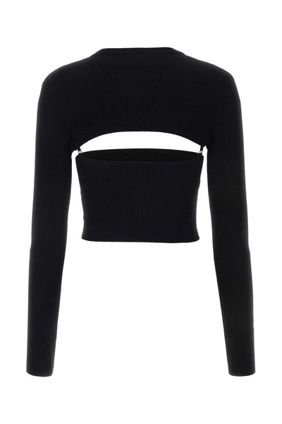 Black Stretch Viscose Blend Top