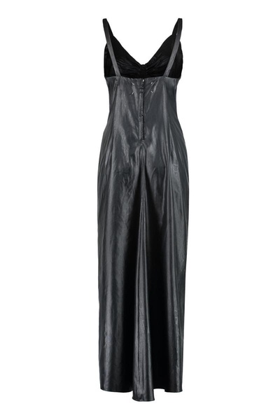 MAISON MARGIELA Gathered V-Neck Dress - Black