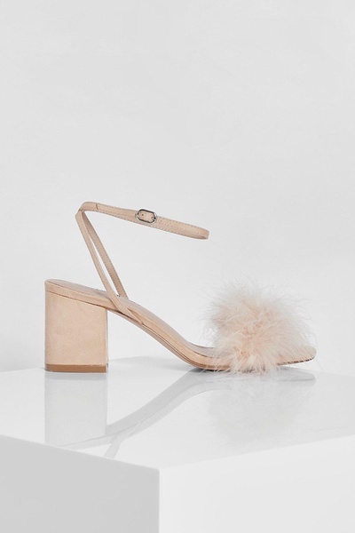 Feather Strap Low Block Heel Two Parts