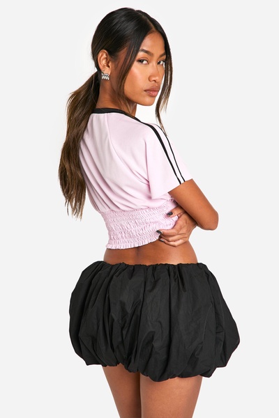 Cotton Poplin Puffball Mini Skirt