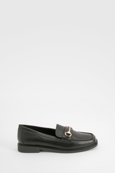 Wide Width Chain Trim Loafers