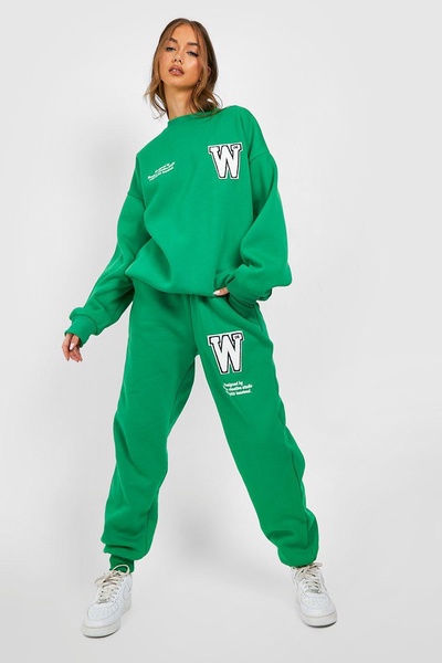 Varsity Applique Sweater Tracksuit