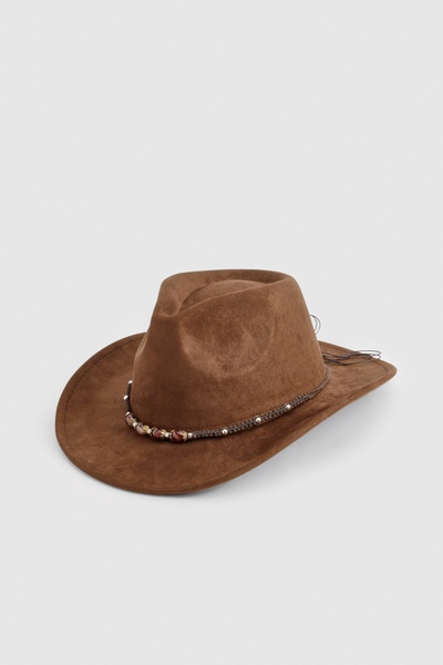 Strap Detail Western Cowboy Hat