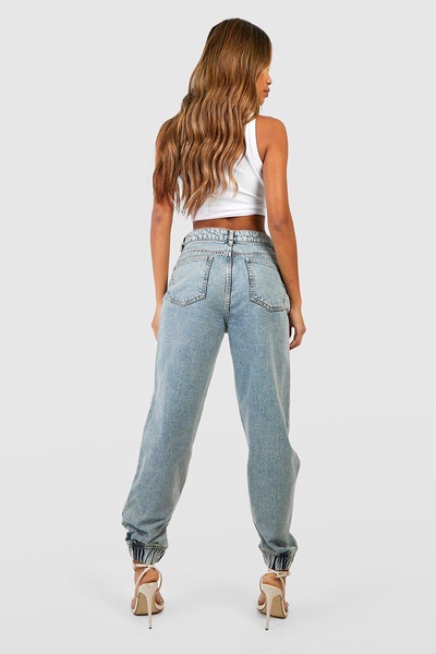 Basics High Waisted Denim Boyfriend Joggers