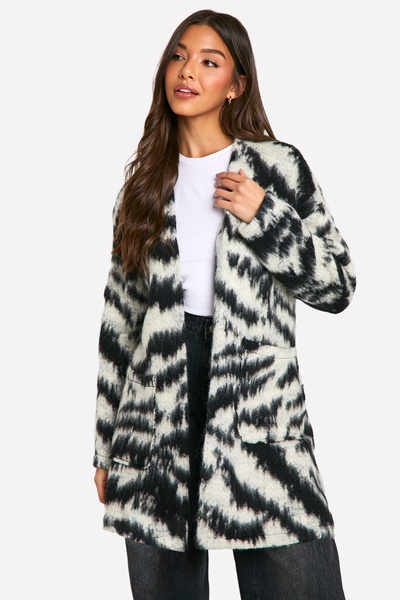 Zebra Wool Look Coatigan