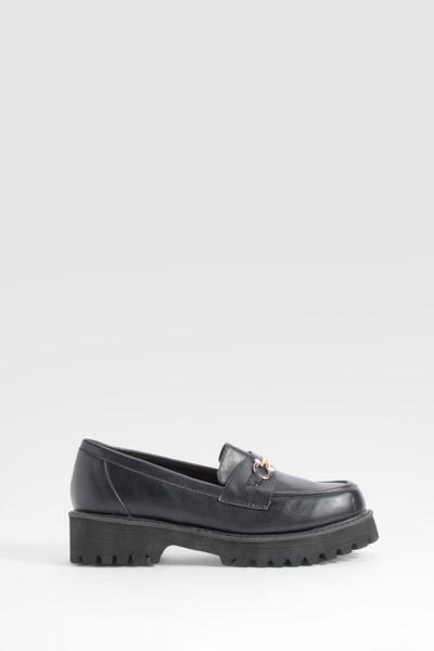 Wide Width Metal Trim Chunky Loafers