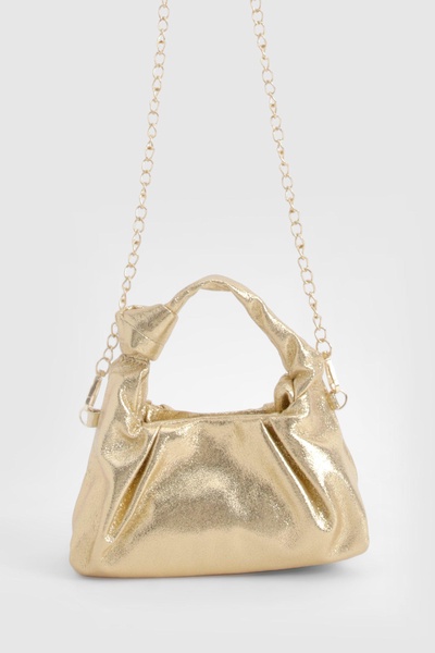 Metallic PU Knot Grab Bag