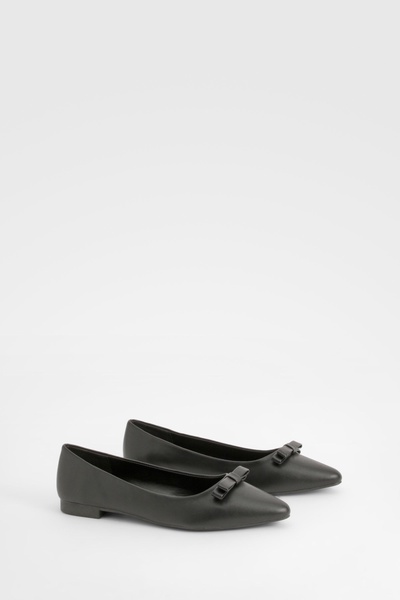 Bow Detail Pointed Flats  