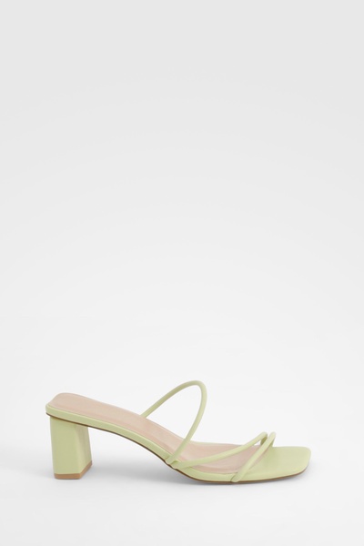 Wide Width Strappy Low Block Heel Mule