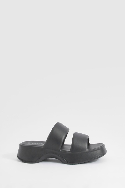 Double Strap Chunky Platform Slides