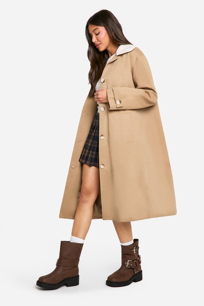 Borg Collar Trench Coat