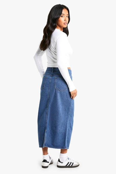 Petite Denim Midi Skirt