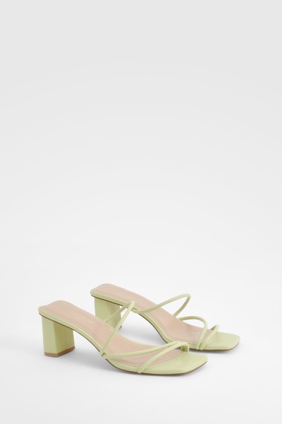 Wide Width Strappy Low Block Heel Mule