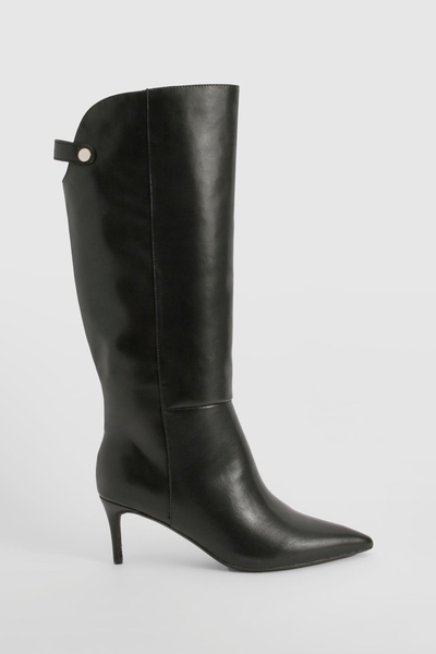 Curved Stiletto Knee High Boots   