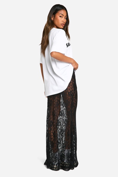 Lace Maxi Column Skirt