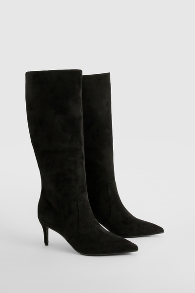 Faux Suede Stiletto Knee High Boots 