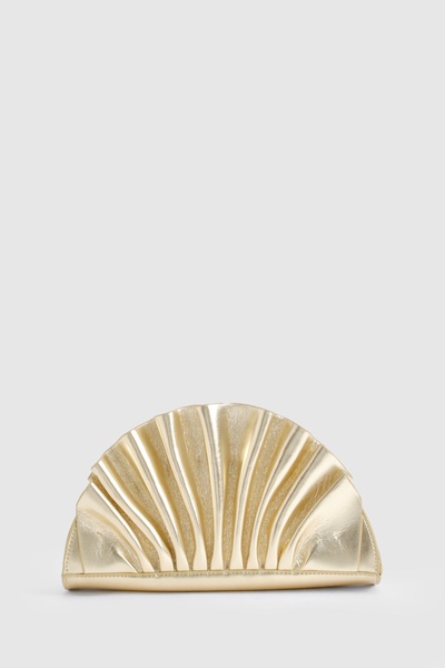 Metallic Ruffle Clutch Bag