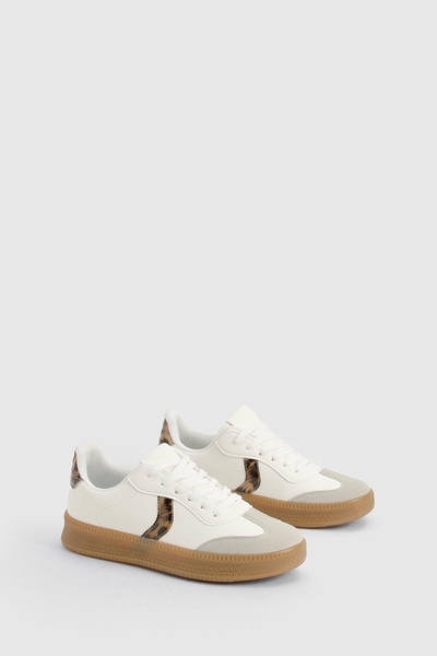 Leopard Panel Gum Sole Trainers