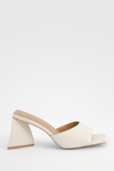 Flared Heel Basic Mules