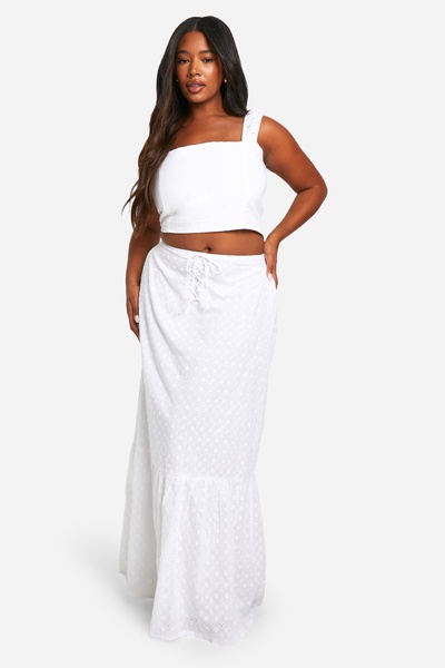 Plus Tie Front Maxi Skirt